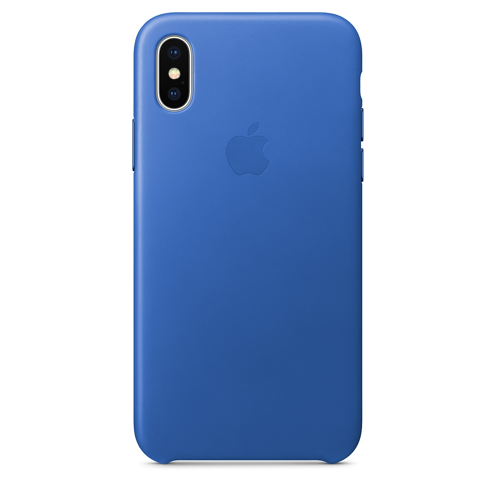 Кожаный чехол Apple iPhone X Leather Case - Electric Blue (MRGG2ZM/A)