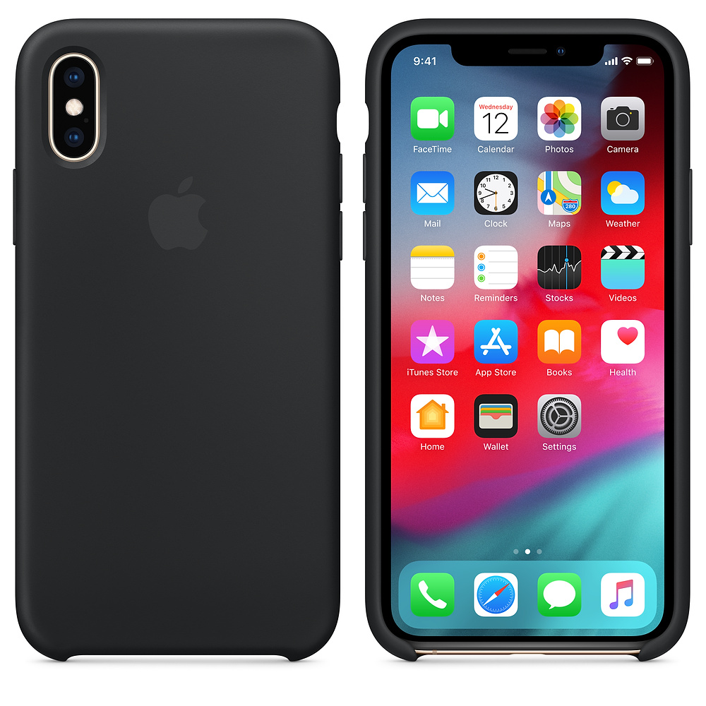 Силиконовый чехол Apple iPhone XS Silicone Case - Black (MRW72ZM/A) для iPhone XS