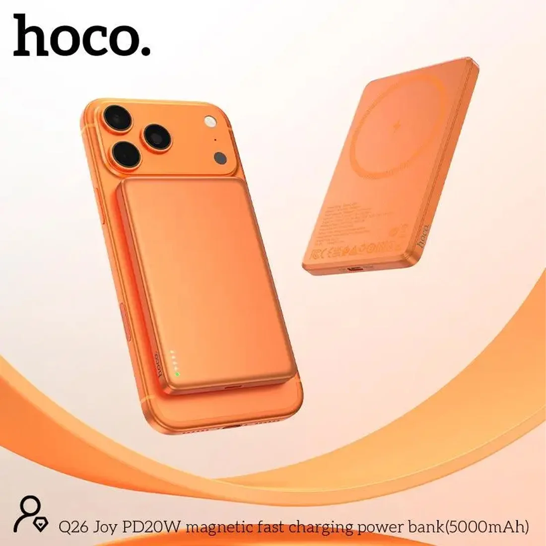 Внешний аккумулятор HOCO 5000 mAh Magnetic Magsafe 20W (Q26) Orange