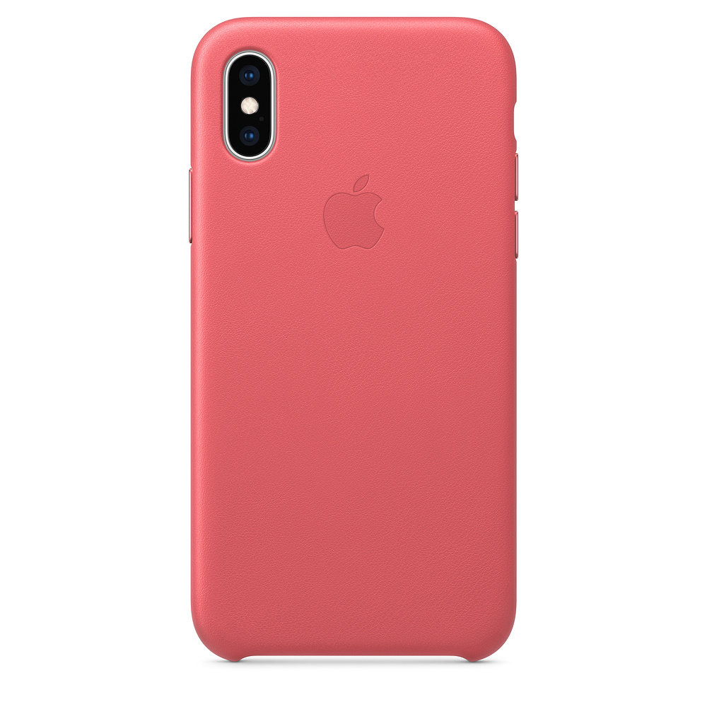 Кожаный чехол Apple iPhone XS Leather Case - Peony Pink (MTEU2ZM/A) для iPhone XS