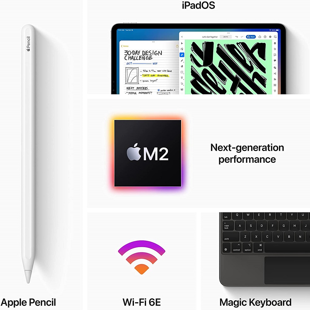 Планшет Apple iPad Pro 12.9 2022, 128 ГБ, Wi-Fi, серебристый