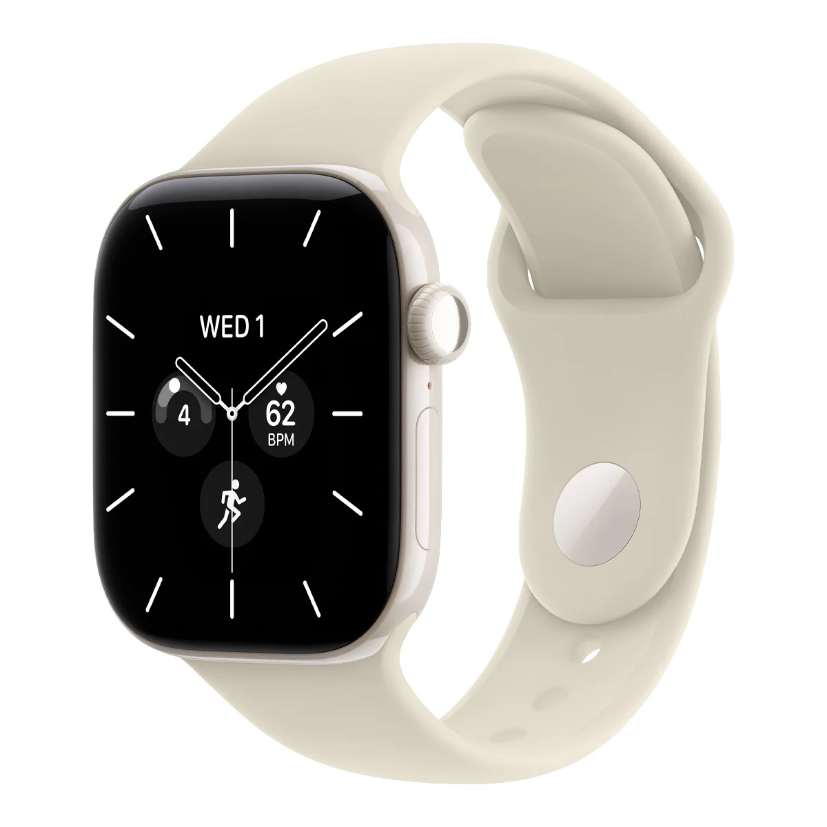 Умные часы Apple Watch Series 12 GPS + Cellular, 42mm Pearl White Ceramic Case with Sand Sport Band - S/M