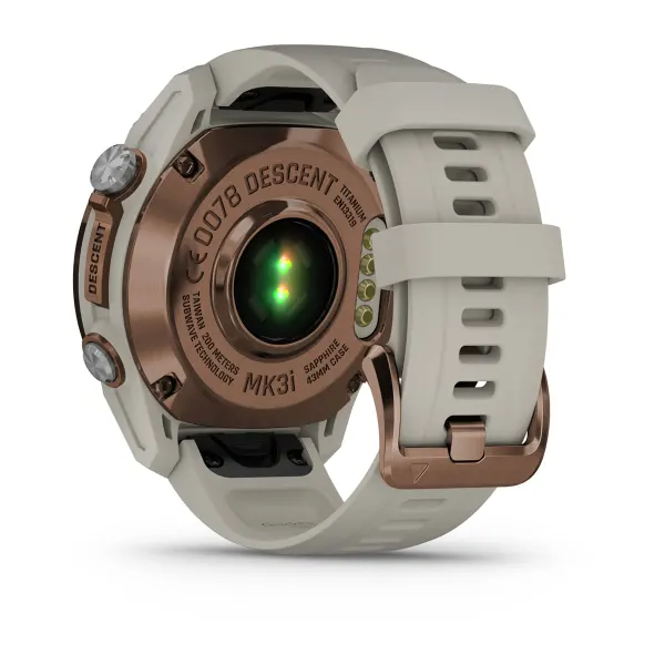 Умные часы Garmin Descent Mk3i – 43 mm Bronze PVD titanium with French grey silicone band (010-02753-14)