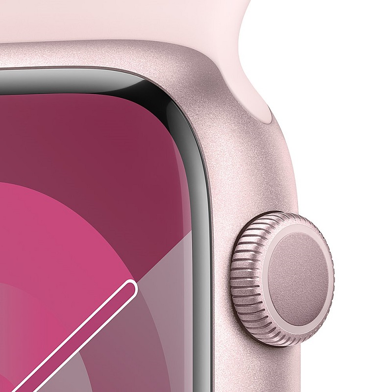 Умные часы Apple Watch Series 9 GPS, 45mm Pink Aluminium Case with Light Pink Sport Band - M/L