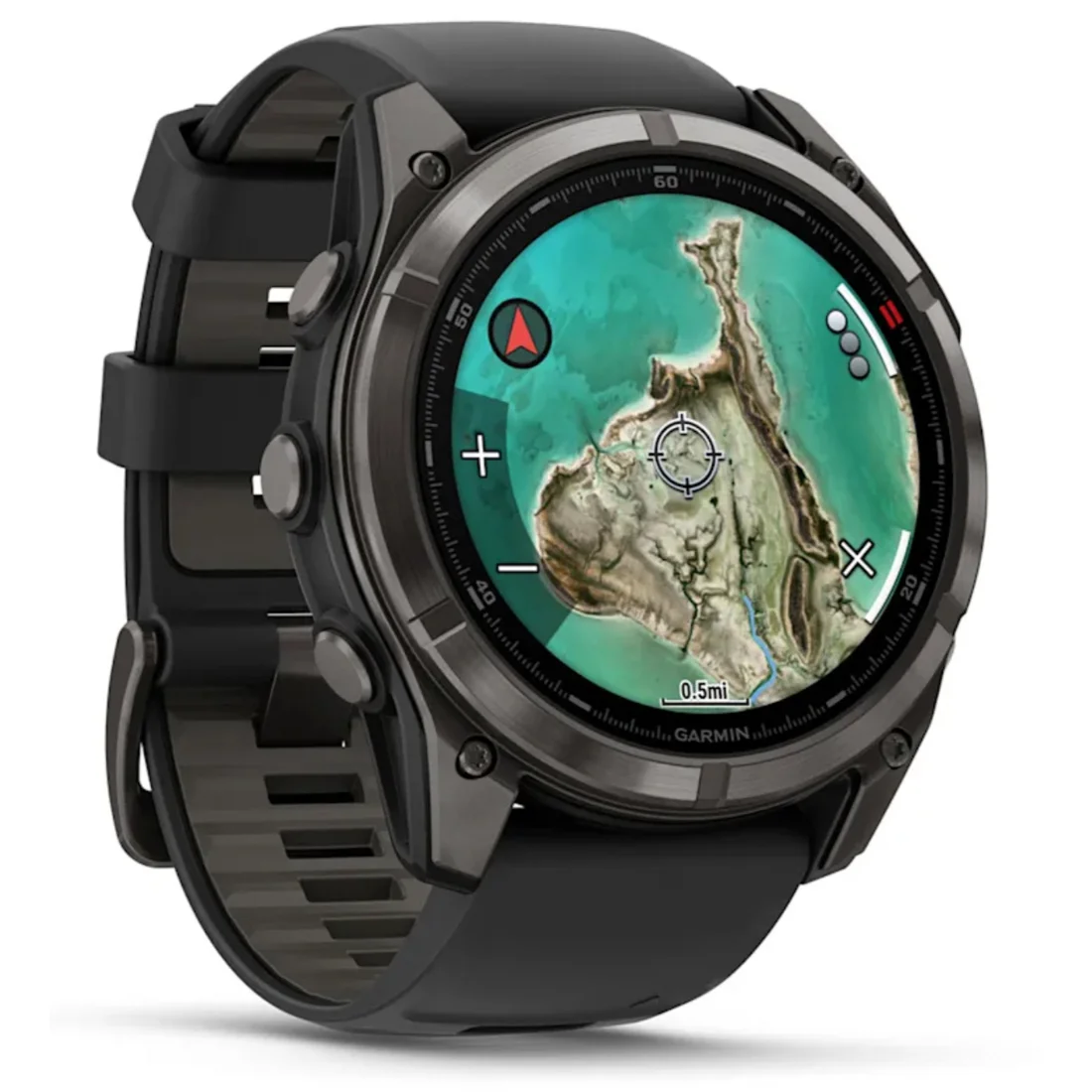 Умные часы Garmin fenix 8 – 51 mm MicroLED Sapphire Titanium Carbon Gray DLC with Black/pebble gray silicone strap (010-03380-05)