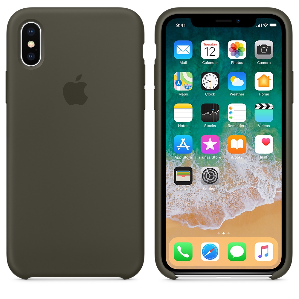 Силиконовый чехол Apple iPhone X Silicone Case - Dark Olive (MR522ZM/A) для iPhone X