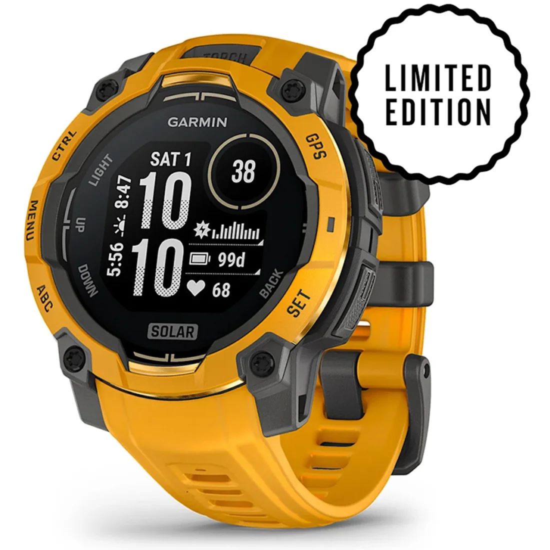 Умные часы Garmin Instinct 3 – 45 mm, Solar Sunburst with Sunburst/Grey Band (010-02934-02)