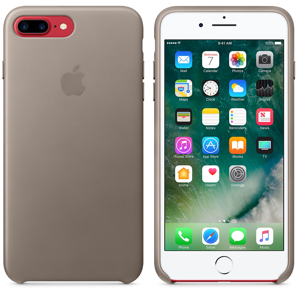Кожаный чехол Apple iPhone 7 Plus Leather Case Taupe (MPTC2ZM/A) для iPhone 7 Plus/iPhone 8 Plus