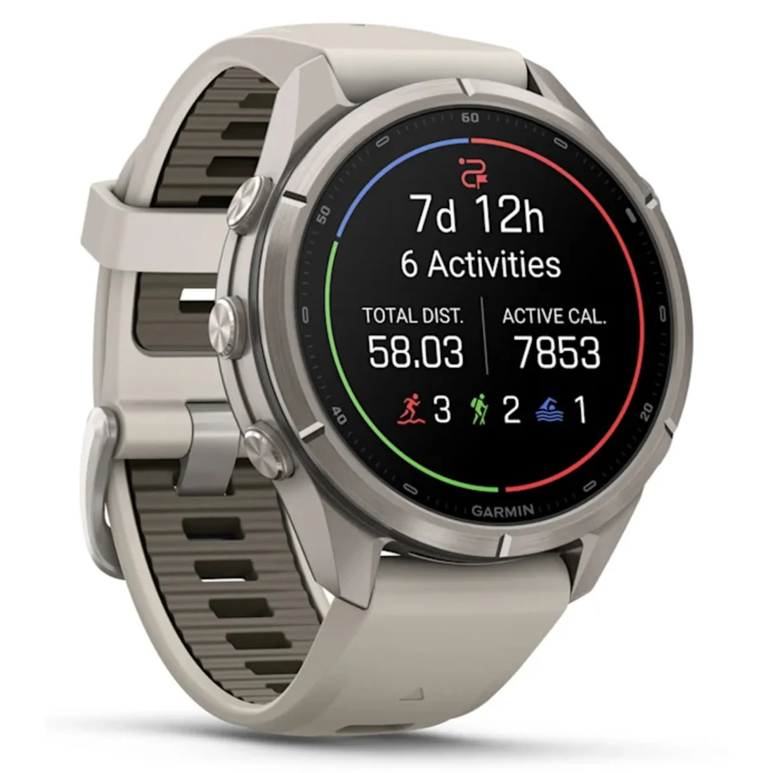 Умные часы Garmin fenix 9 Pro - 43 mm inReach Titanium with Fog Grey Silicone Band (010-04335-81)