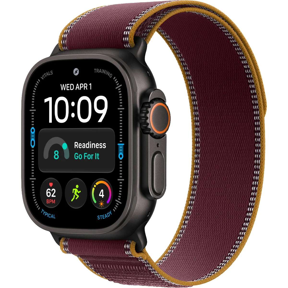 Умные часы Apple Watch Ultra 4 GPS + Cellular, 49mm Black Titanium Case with Burgundy Trail Loop - S/M