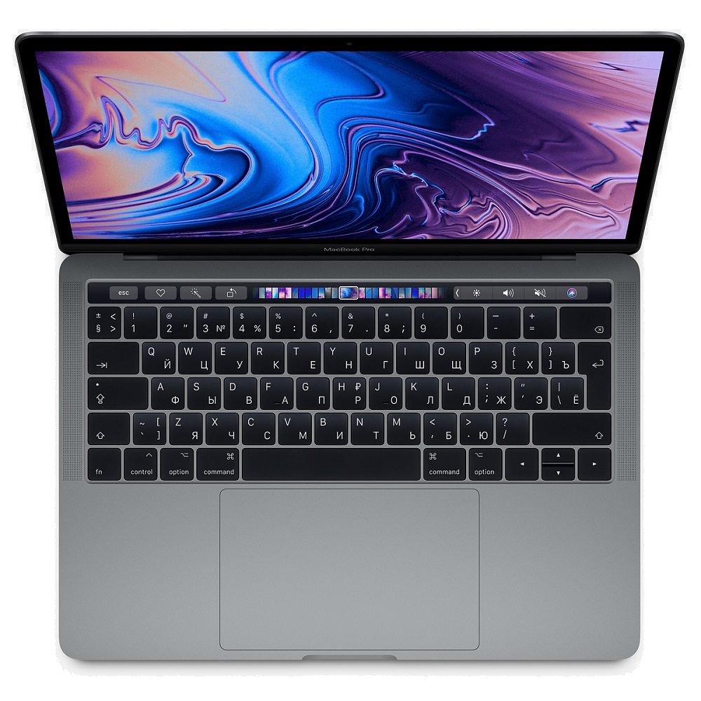 Ноутбук Apple MacBook Pro 13 with Retina display and Touch Bar Mid 2019 Space Gray (MV972RU/A) (Intel Core i5 2400 MHz/13.3/2560x1600/8GB/512GB SSD/DVD нет/Intel Iris Plus Graphics 655/Wi-Fi/Bluetooth/macOS)