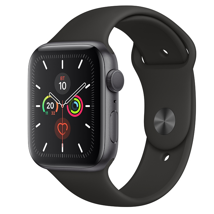 Часы Apple Watch Series 5 GPS 44mm Aluminum Case with Sport Band (MWVF2RU/A) (Space Grey Aluminium Case with Black Sport Band)