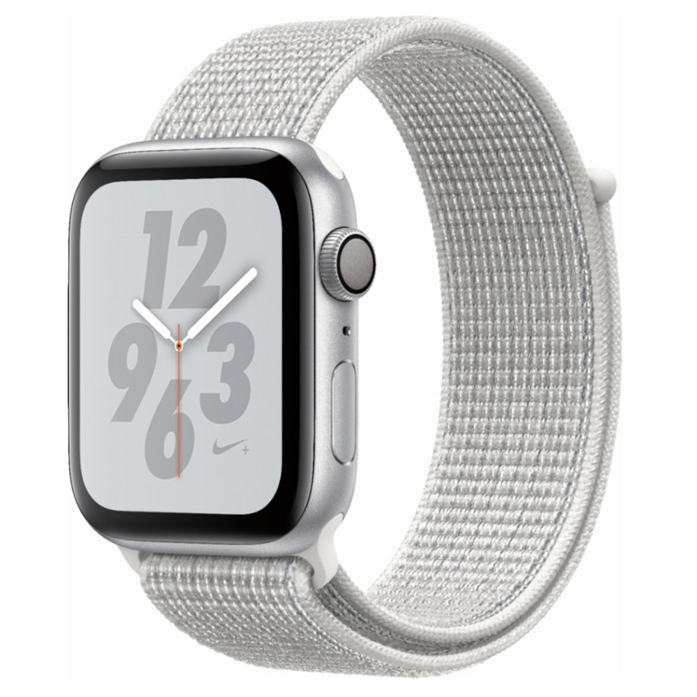 Часы Apple Watch Series 4 GPS 44mm (Silver Aluminum Case with Summit White Nike Sport Loop) (MU7H2)
