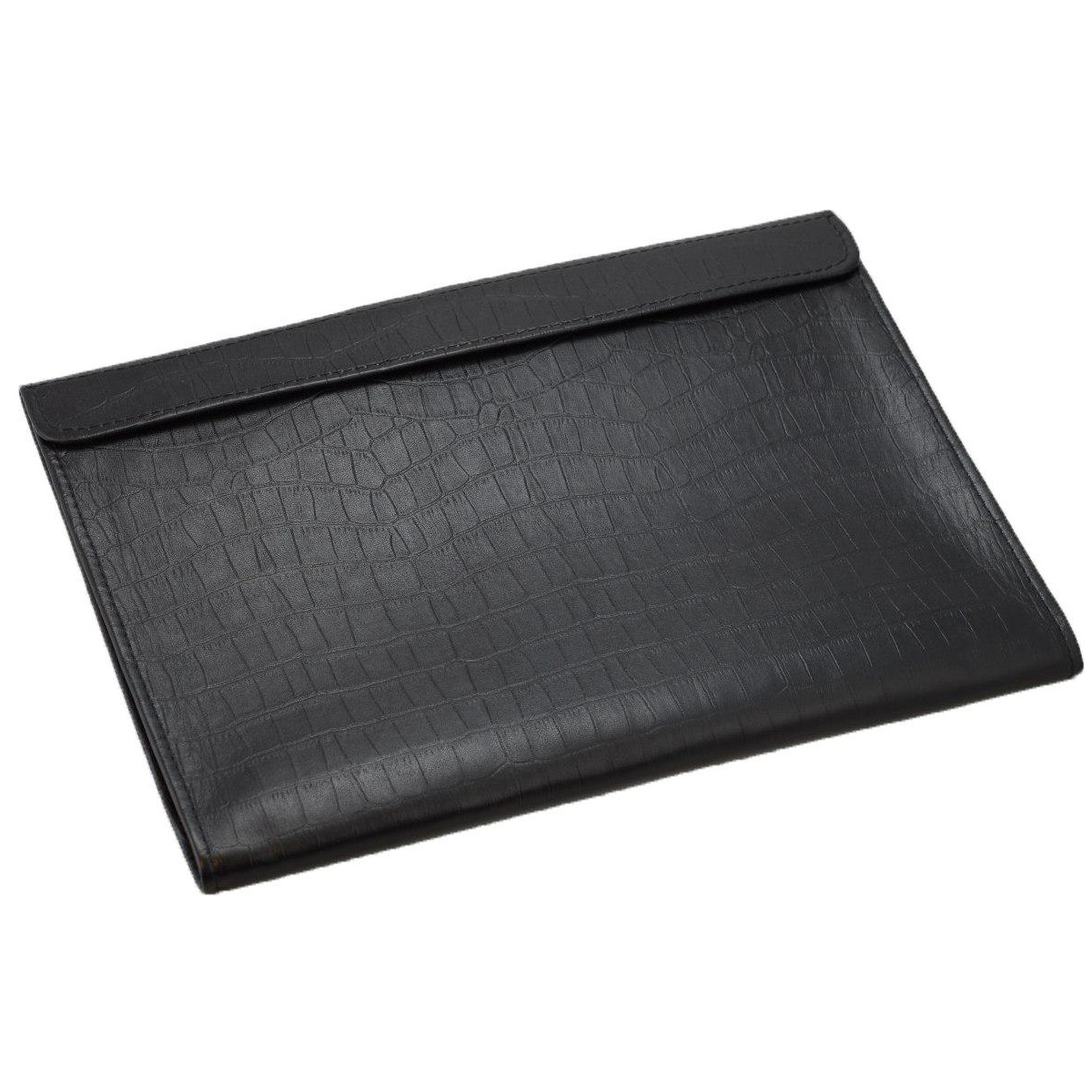 Кожаный чехол-конверт Alexander Croco Black для Macbook 12