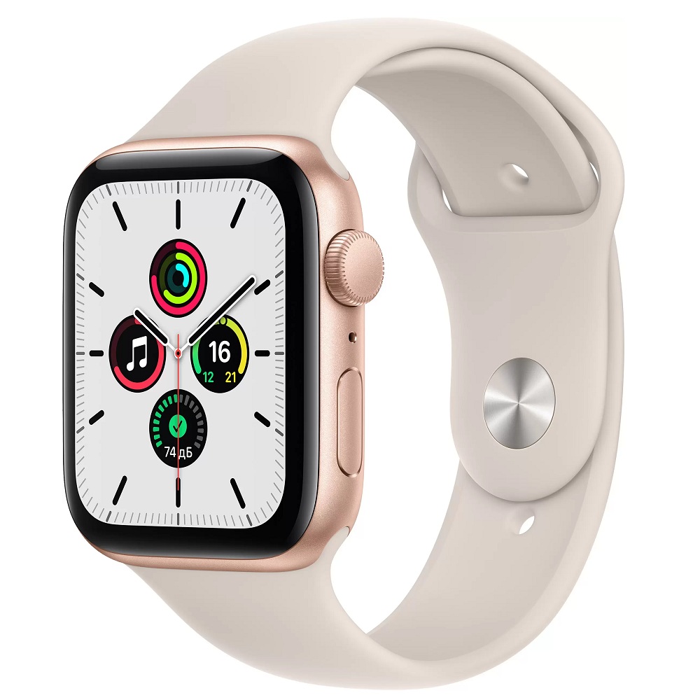 Часы Apple Watch Series SE GPS 44mm Aluminum Case with Sport Band (MKQ53) (Gold Aluminum Case with Starlight Sport Band)
