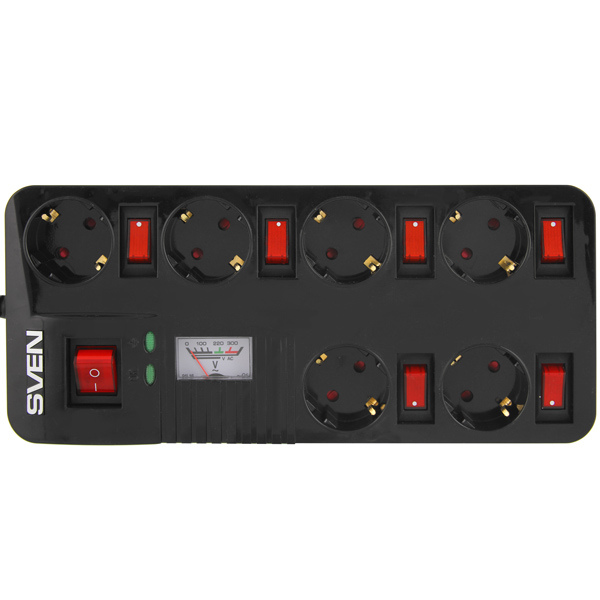 Сетевой фильтр Sven Fort Pro 1.8 метра (6 розеток) Black