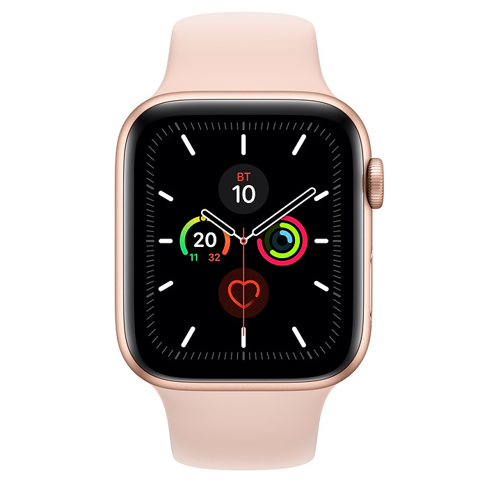 Часы Apple Watch Series 5 GPS 44mm Aluminum Case with Sport Band (MWVE2) (Gold Aluminium Case with Pink Sand Sport Band)