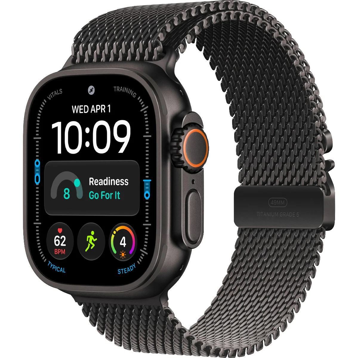 Умные часы Apple Watch Ultra 4 GPS + Cellular, 49mm Black Titanium Case with Black Titanium Milanese Loop - Large