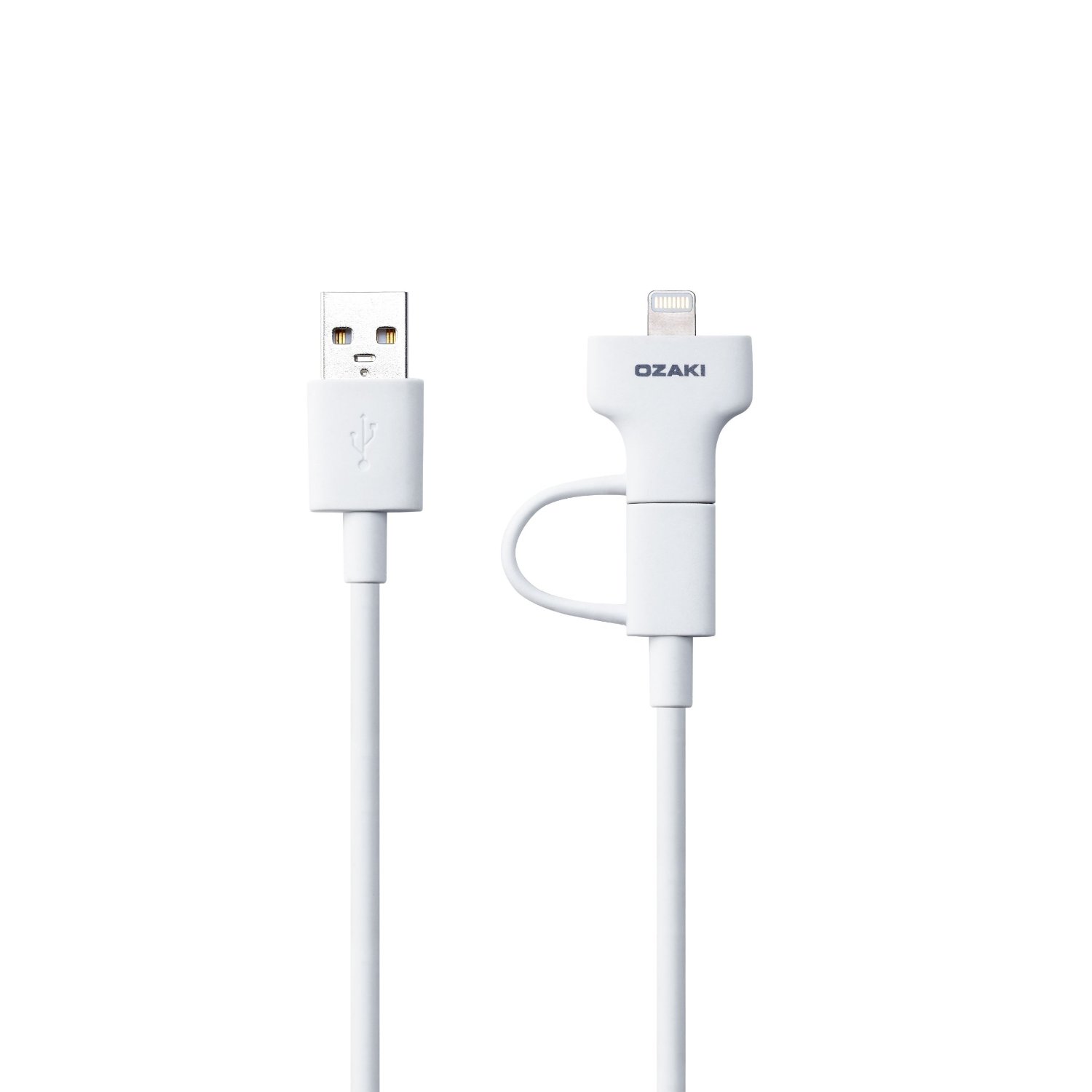 Кабель зарядки Ozaki O!tool Combo Cable Lightning + MicroUSB White для iPhone/iPad/iPod