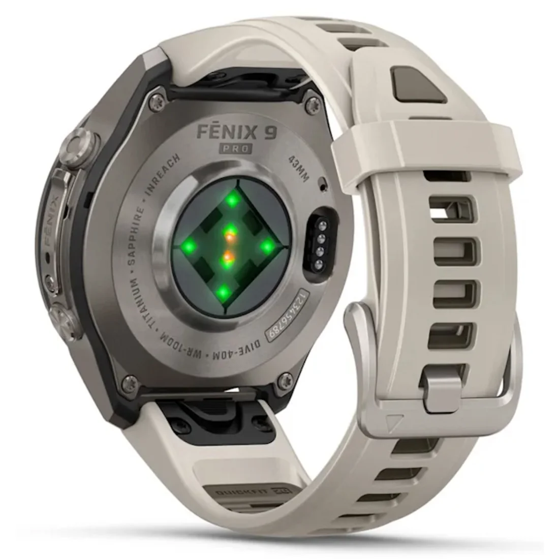Умные часы Garmin fenix 9 Pro - 43 mm inReach Titanium with Fog Grey Silicone Band (010-04335-81)