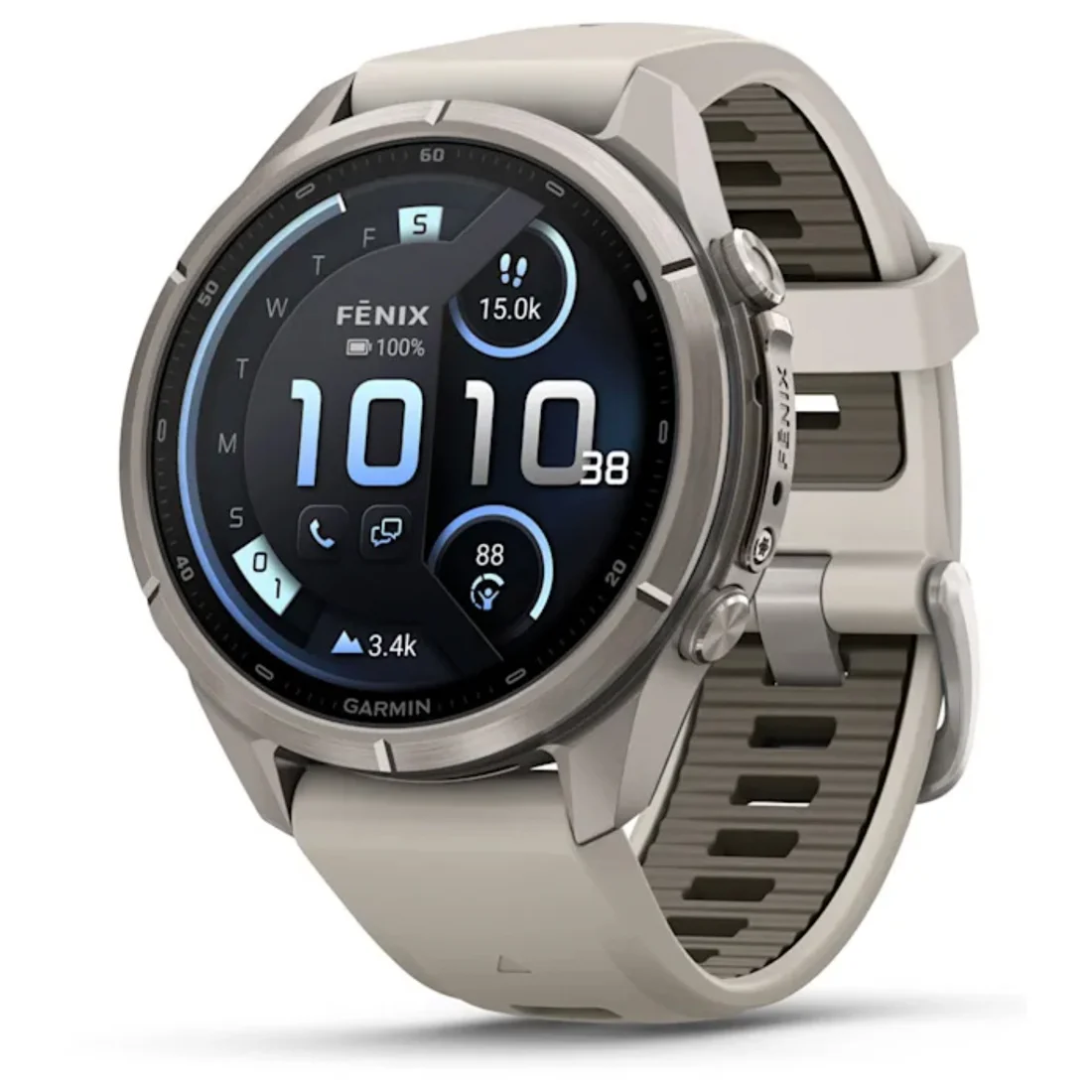 Умные часы Garmin fenix 9 Pro - 43 mm inReach Titanium with Fog Grey Silicone Band (010-04335-81)