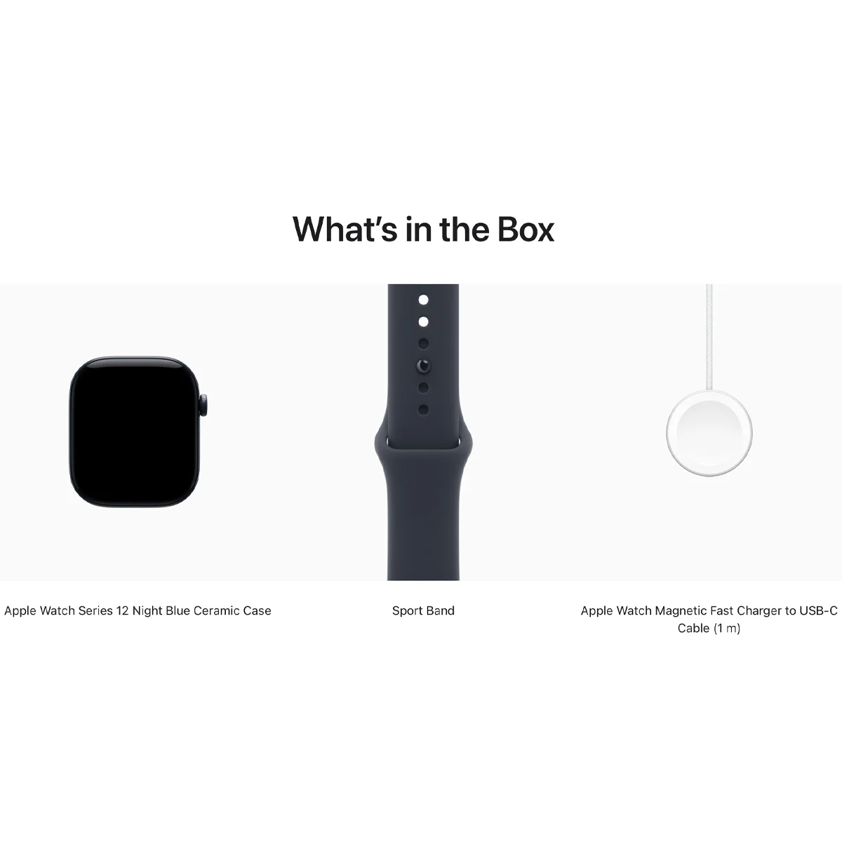 Умные часы Apple Watch Series 12 GPS + Cellular, 46mm Night Blue Ceramic Case with Navy Blue Sport Band - S/M