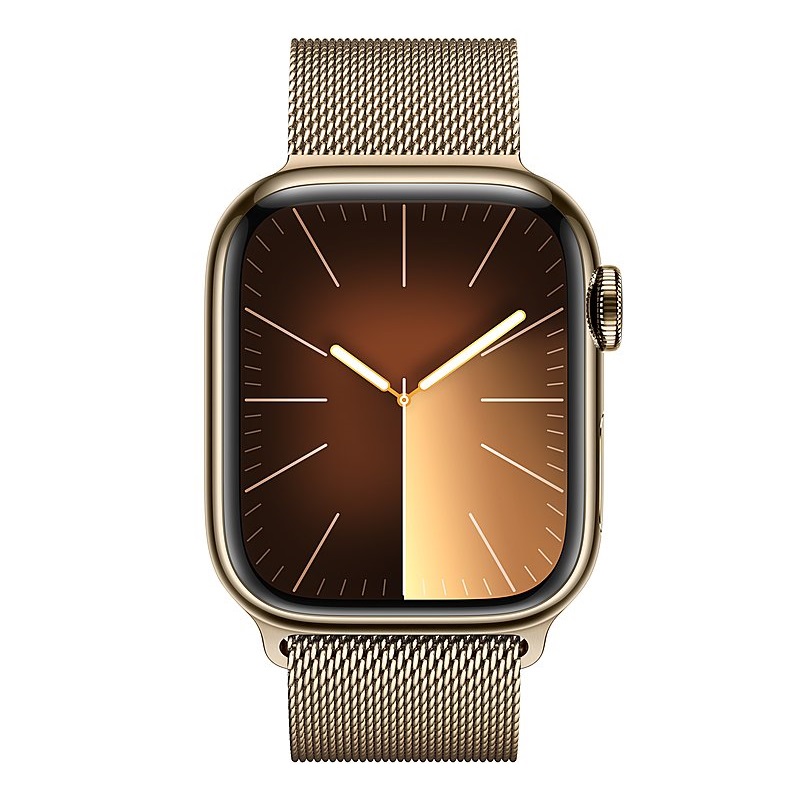 Умные часы Apple Watch Series 9 GPS + Cellular, 41mm Gold Stainless Steel Case with Gold Milanese Loop