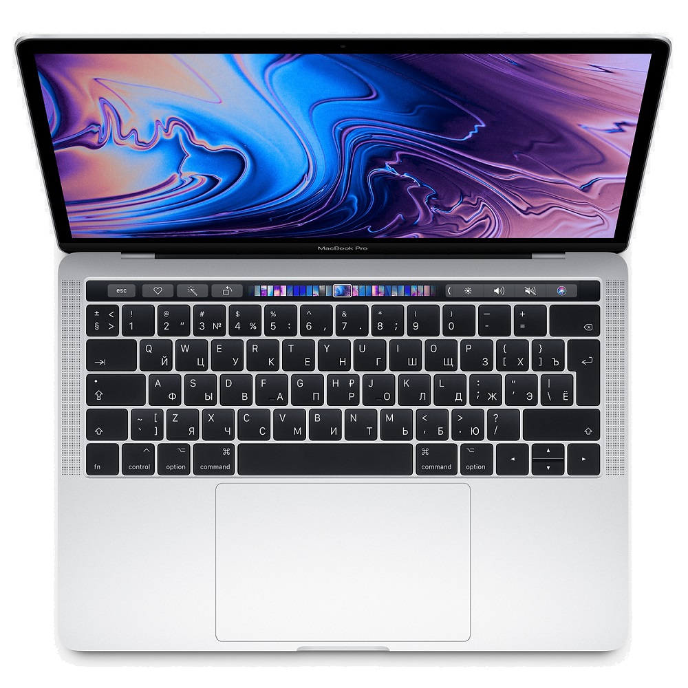 Ноутбук Apple MacBook Pro 13 with Retina display and Touch Bar Mid 2019 Silver (MV9A2RU/A) (Intel Core i5 2400 MHz/13.3/2560x1600/8GB/512GB SSD/DVD нет/Intel Iris Plus Graphics 655/Wi-Fi/Bluetooth/macOS)