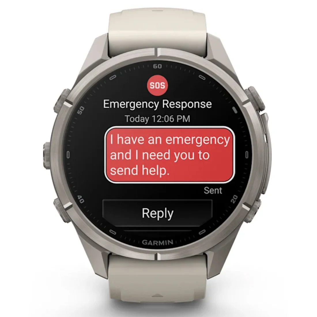 Умные часы Garmin fenix 9 Pro - 43 mm inReach Titanium with Fog Grey Silicone Band (010-04335-81)