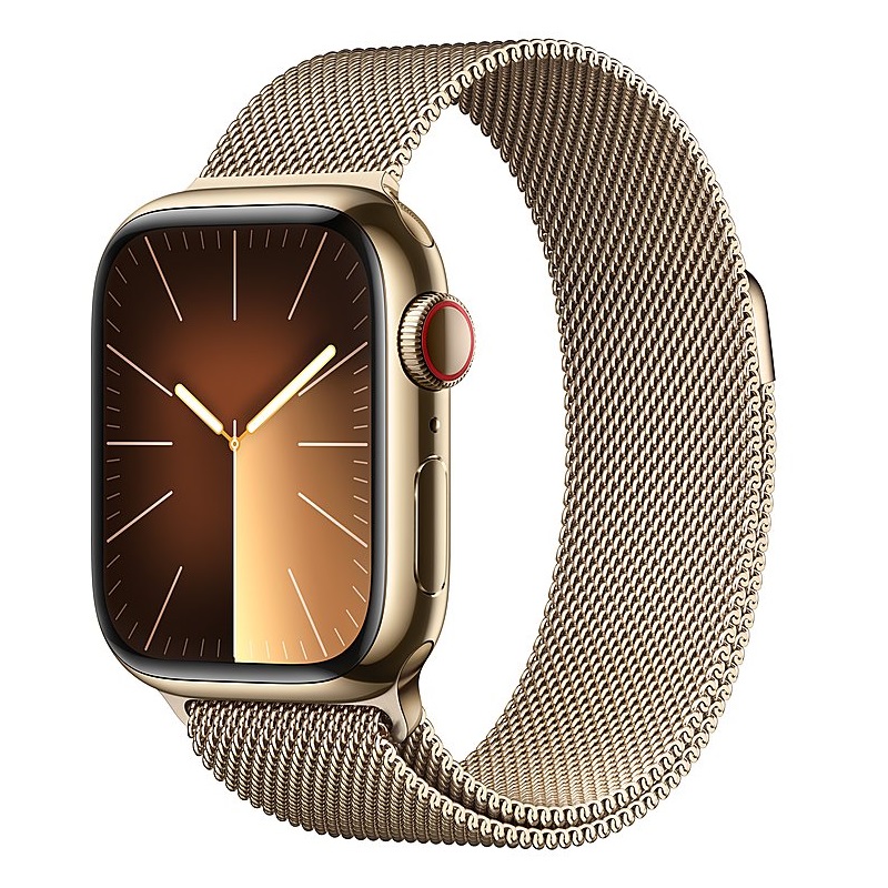 Умные часы Apple Watch Series 9 GPS + Cellular, 41mm Gold Stainless Steel Case with Gold Milanese Loop