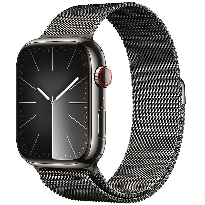 Умные часы Apple Watch Series 9 GPS + Cellular, 45mm Graphite Stainless Steel Case with Graphite Milanese Loop