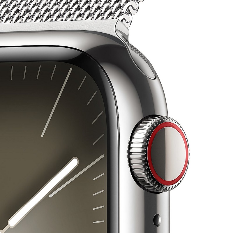 Умные часы Apple Watch Series 9 GPS + Cellular, 41mm Silver Stainless Steel Case with Silver Milanese Loop