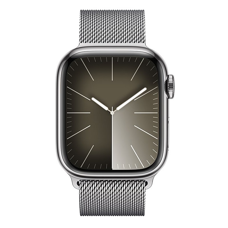 Умные часы Apple Watch Series 9 GPS + Cellular, 41mm Silver Stainless Steel Case with Silver Milanese Loop