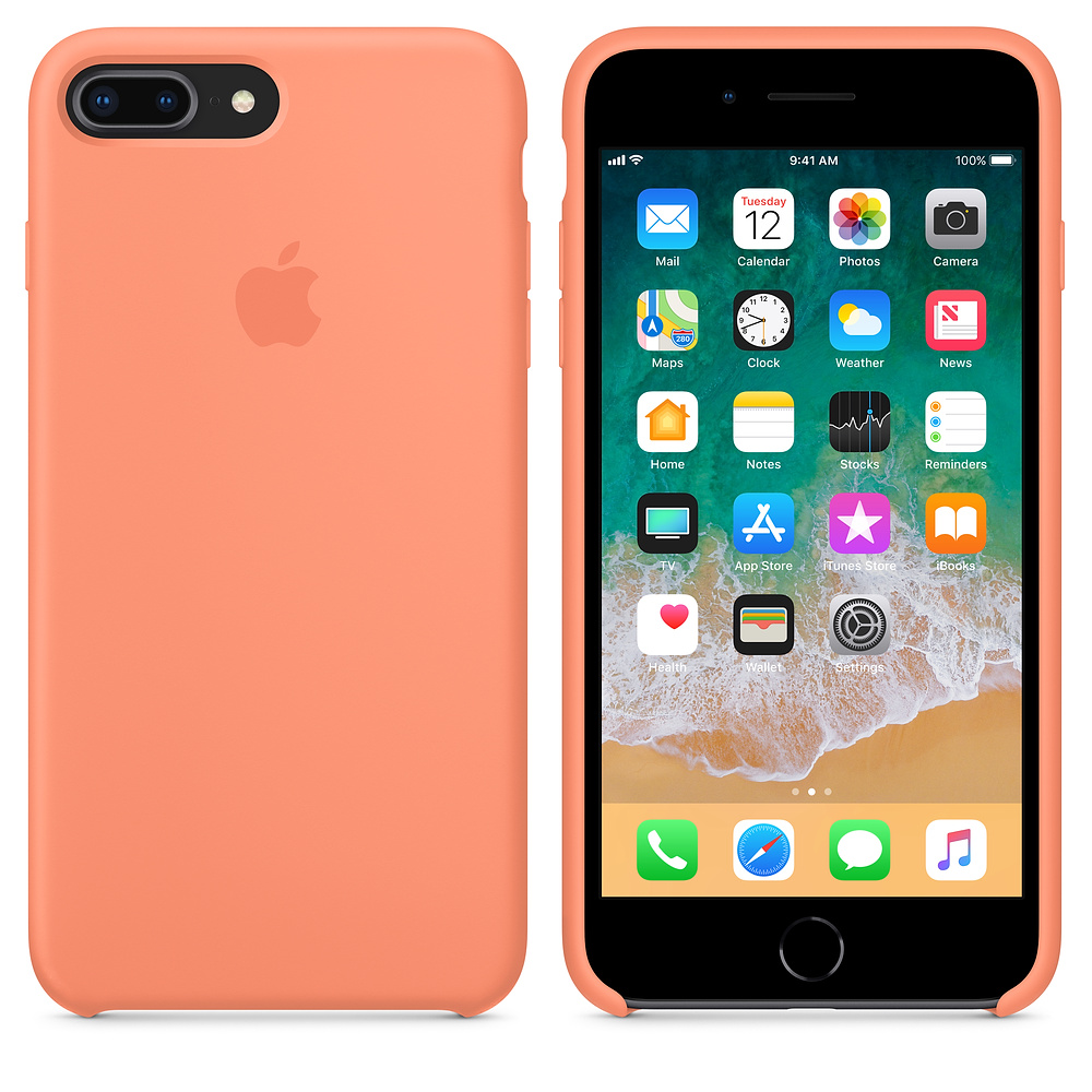 Силиконовый чехол Apple iPhone 8 Plus Silicone Case Peach (MRR82ZM/A) для iPhone 7 Plus/iPhone 8 Plus