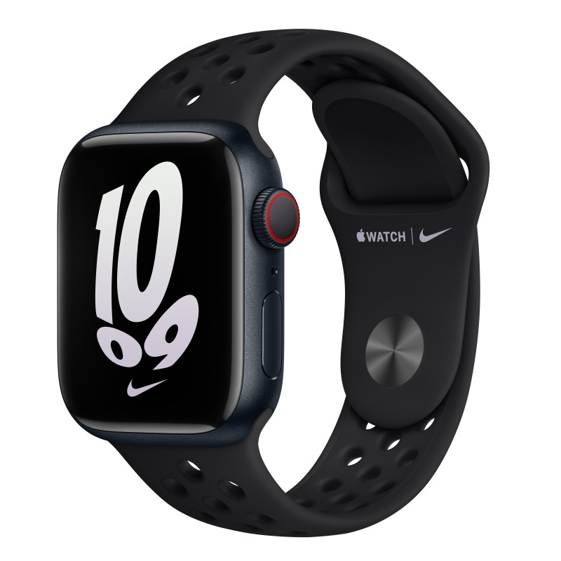 Часы Apple Watch Series 8 GPS 41mm Aluminum Case with Nike Sport Band (Midnight Aluminum Case with Black/Black Nike Sport Band)