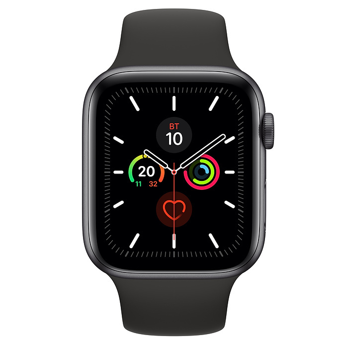 Часы Apple Watch Series 5 GPS 44mm Aluminum Case with Sport Band (MWVF2) (Space Grey Aluminium Case with Black Sport Band)