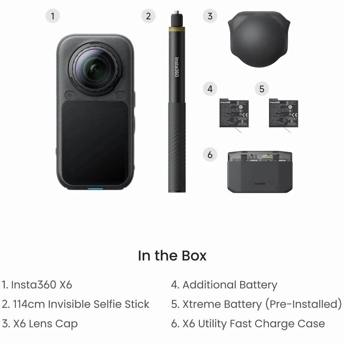 Экшн-камера Insta360 X6 Essentials Bundle Midnight Black