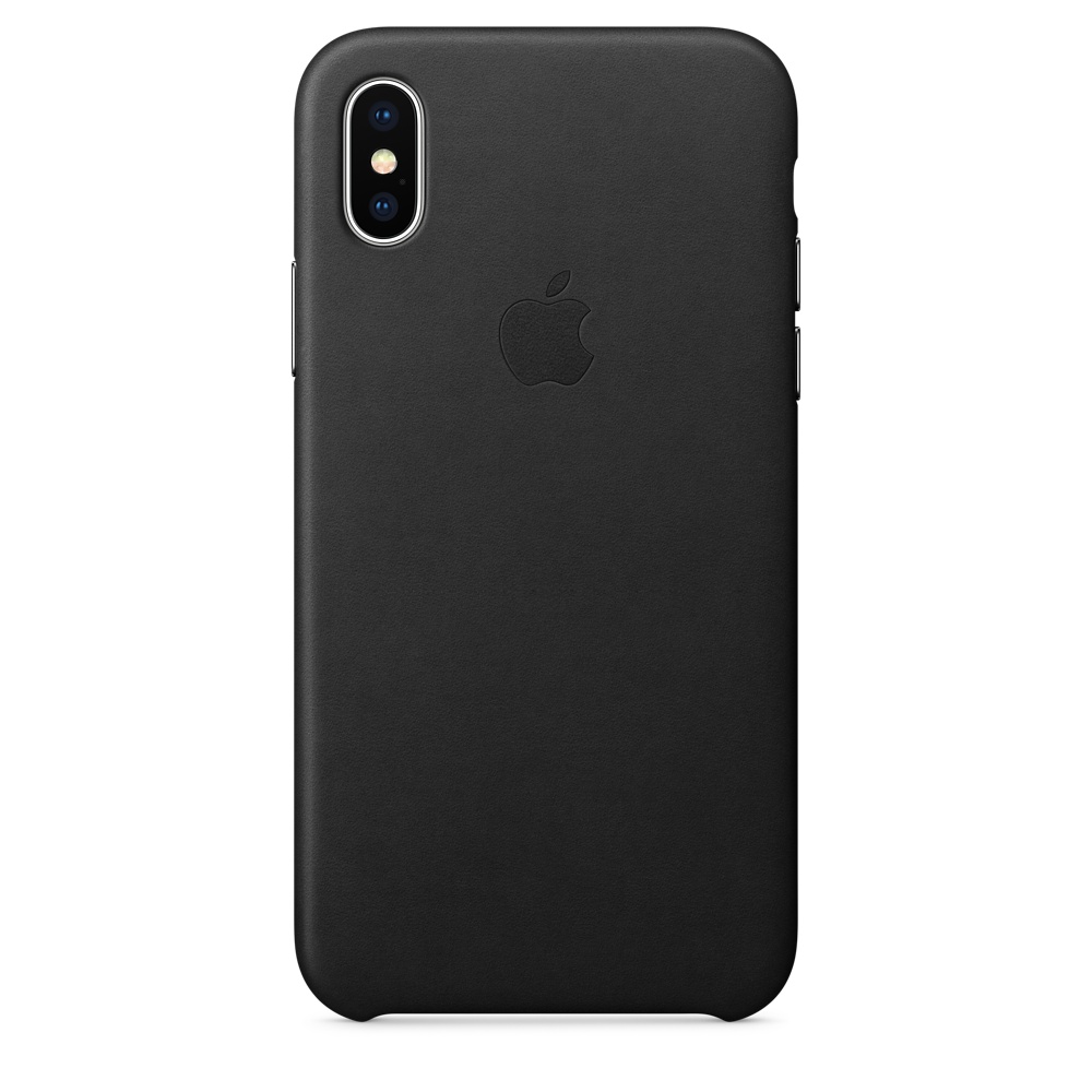 Кожаный чехол Apple iPhone X Leather Case - Black (MQTD2ZM/A) для iPhone X