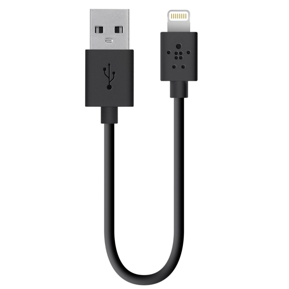 Кабель зарядки Belkin Charge/Sync Cable Lightning 15см Black для iPhone/iPad/iPod