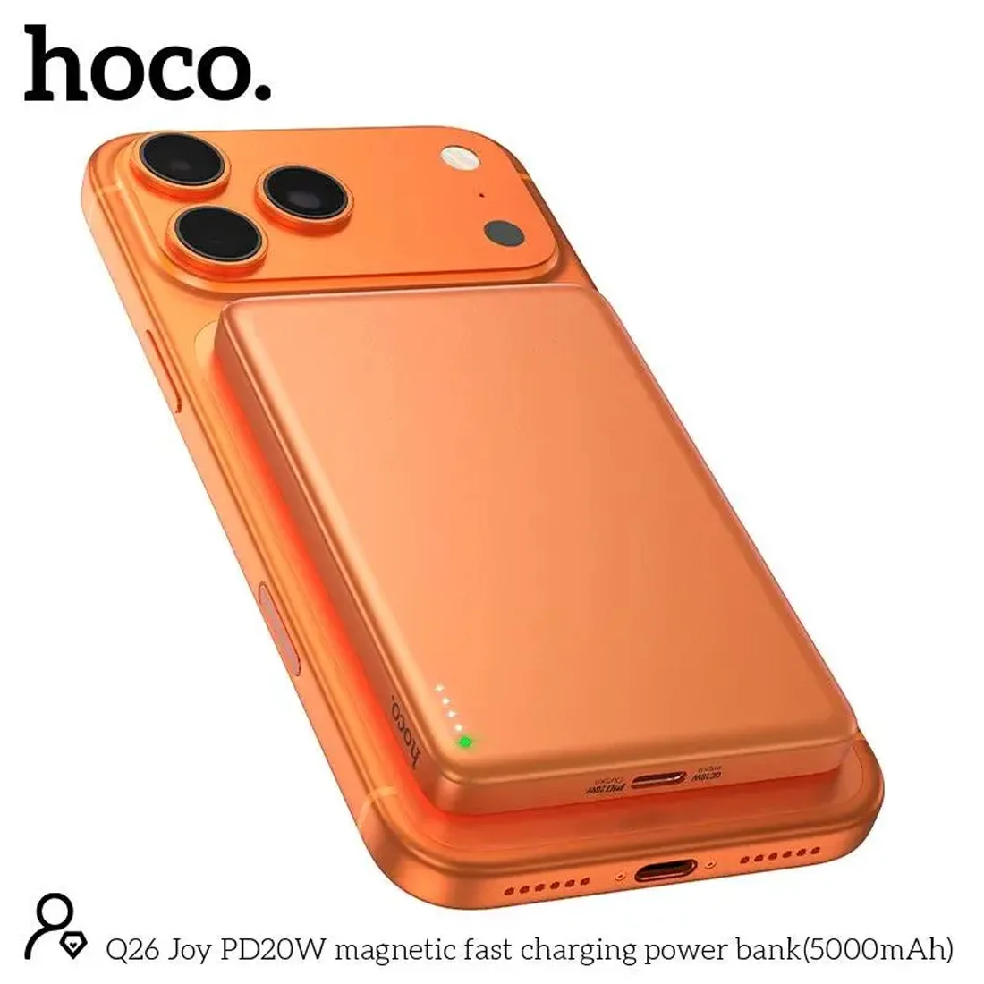 Внешний аккумулятор HOCO 5000 mAh Magnetic Magsafe 20W (Q26) Orange
