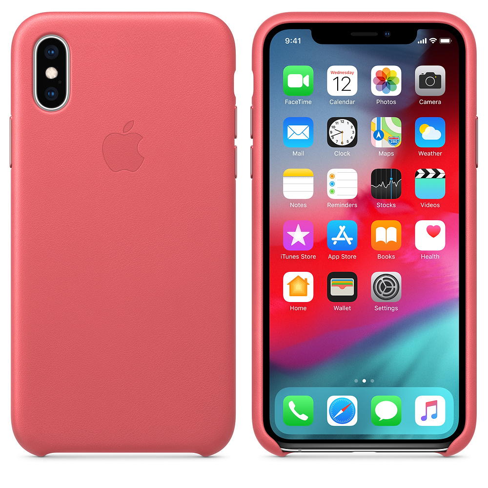 Кожаный чехол Apple iPhone XS Leather Case - Peony Pink (MTEU2ZM/A) для iPhone XS