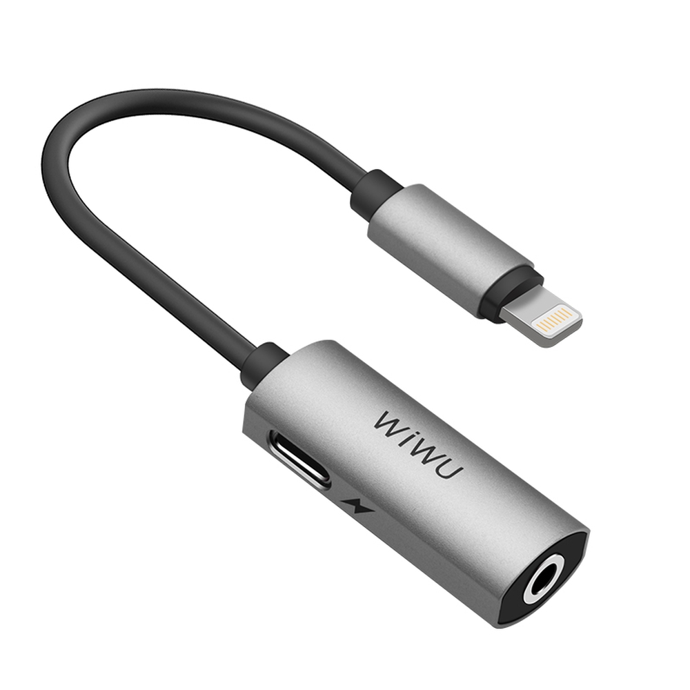 Переходник Wiwu Lightning Audio Adapter jack 3.5 Grey (LT01)