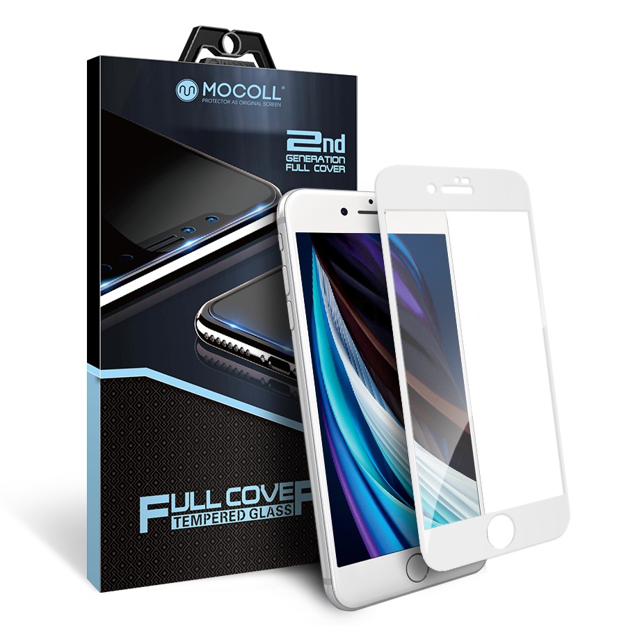 Защитное стекло MOCOll Black Diamond 2.5D Full Cover White для iPhone 6/6S