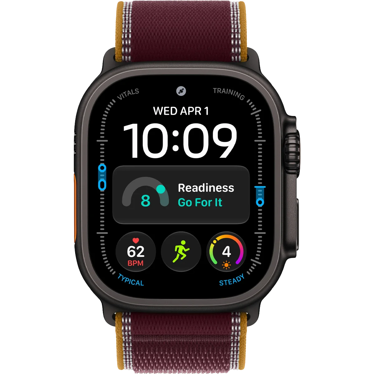 Умные часы Apple Watch Ultra 4 GPS + Cellular, 49mm Black Titanium Case with Burgundy Trail Loop - S/M