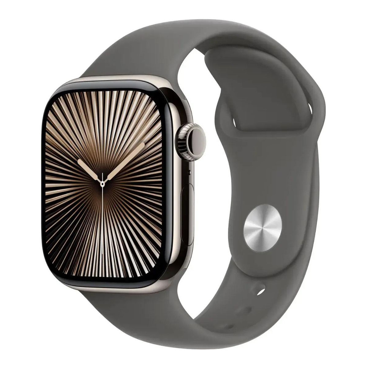 Умные часы Apple Watch Series 10 GPS + Cellular, 42mm Natural Titanium Case with Stone Grey Sport Band - M/L