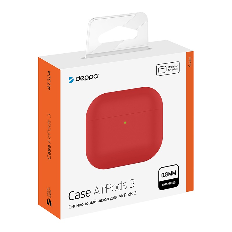 Силиконовый чехол Deppa Red для AirPods 3 (47324)