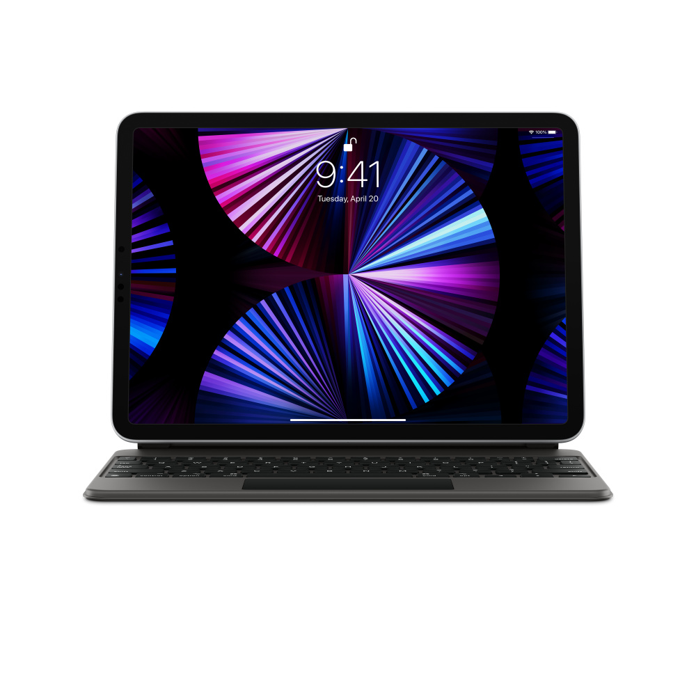 Чехол-клавиатура Apple Magic Keyboard для iPad Pro 11 (2018-2022)/iPad Air (2020-2025) Black (MXQT2) кириллица (лазерная гравировка) + QWERTY