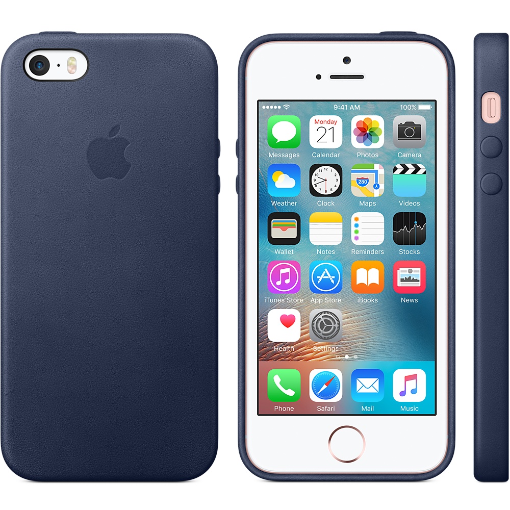Кожаный чехол Apple Leather Case Midnight Blue (MMHG2ZM/A) для iPhone 5S/SE
