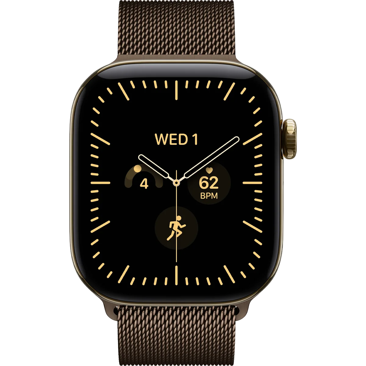 Умные часы Apple Watch Series 12 GPS + Cellular, 42mm Radiant Gold Titanium Case with Dark Bronze Milanese Loop