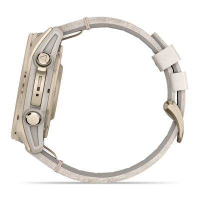 Умные часы Garmin fenix 8 – 43 mm AMOLED Sapphire soft gold stainless steel with a fog gray leather band (010-02903-40)